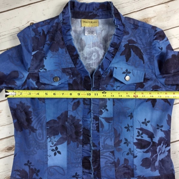 Floral Print Denim Jean Jacket by Olivia & Martin - Picture 6 of 8